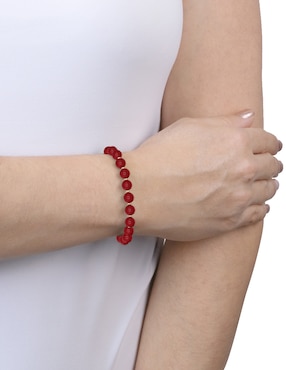 Pulsera Emanuel Ungaro Jade Rojo con acabado pulido