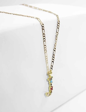 Collar con dije de letras Moon de oro laminado 10 K