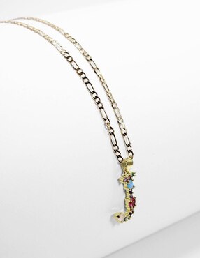 Collar con dije de letras Moon de oro laminado 10 K