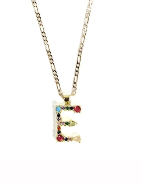 Collar con dije de letras Moon de oro laminado 10 K