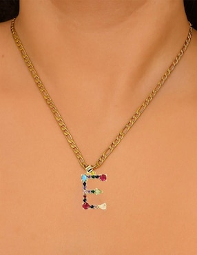 Collar con dije de letras Moon de oro laminado 10 K