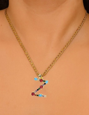 Collar con dije de letras Moon de oro laminado 10 K