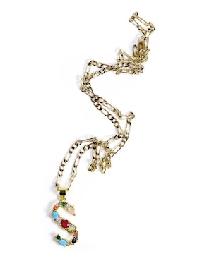 Collar con dije de letras Moon de oro laminado 10 K