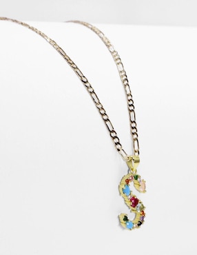 Collar con dije de letras Moon de oro laminado 10 K