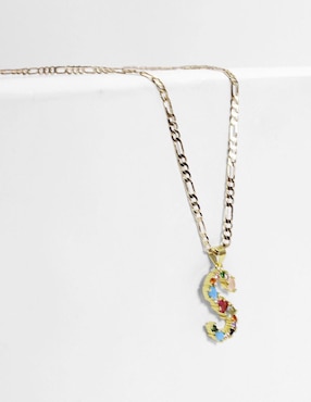 Collar con dije de letras Moon de oro laminado 10 K