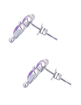 Broqueles de trébol Ame Jewelry Glam Pop de plata P925 con acabado baño rodio cristal