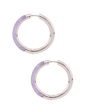Aretes aro redondos Kate Spade con acabado brillante