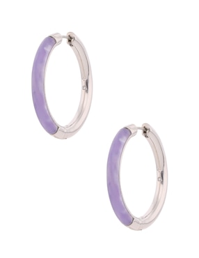 Aretes aro redondos Kate Spade con acabado brillante