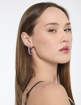 Aretes aro redondos Kate Spade con acabado brillante