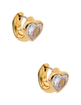 Arracadas de corazón Kate Spade con acabado pulido zirconia cúbica