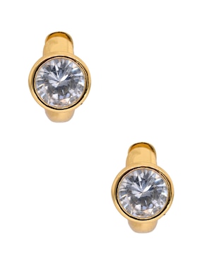 Aretes huggies redondos Kate Spade con acabado pavé zirconia