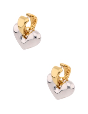 Aretes cortos de corazón Kate Spade con acabado brillante