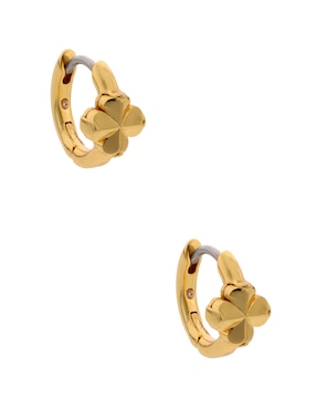 Aretes huggies de flor Kate Spade con acabado brillante