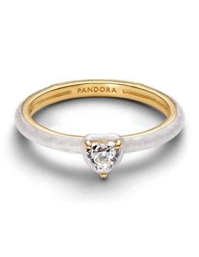Anillo de corazón Pandora Pandora ME de plata P 925 zirconia cúbica con acabado baño de oro