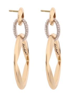 Aretes de círculo Karl Lagerfeld con acabado brillante
