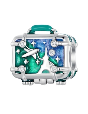 Charm de maleta Ame Jewelry glam pop de plata P 925 zirconia