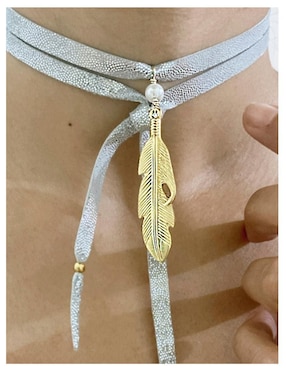 Gargantilla de pluma Vangania de baño de oro