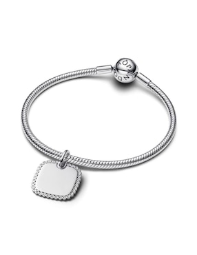 Dije cuadrado Pandora moments de plata P 925 zirconia cúbica