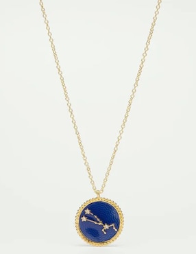 Collar con dije de signo zodiacal Les Néréides Constelación Libra de baño de oro 18 K