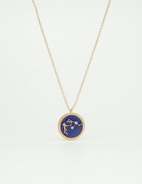 Collar con dije de signo zodiacal Les Néréides Acuario de baño de oro 18 K