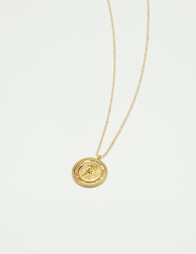 Collar con dije de signo zodiacal Les Néréides Acuario de baño de oro 18 K