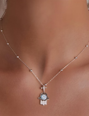Collar con dije de mano Ame Jewelry Glam Pop de plata P 925