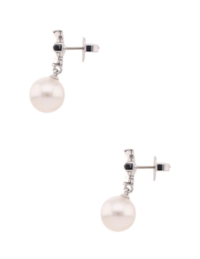 Aretes cortos Kate Spade de zirconia con acabado pulido perla de resina de urea