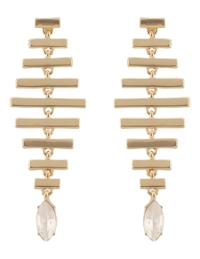 Aretes largos de escalera Nine West Sticks and Stones con acabado brillante