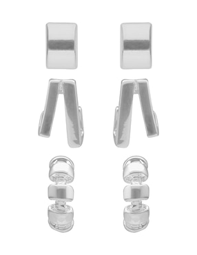 Set de arracadas Nine West Cyber Silver con acabado brillante