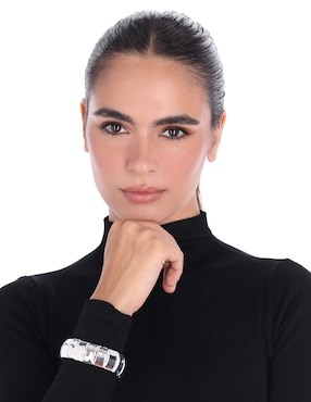 Pulsera Nine West Cyber Silver con acabado brillante