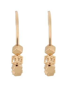 Arracadas Nine West Gold Cubes con acabado billante