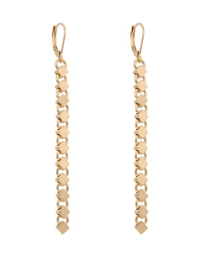 Aretes largos Nine West Gold Cubes con acabado brillante