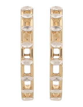 Arracadas Nine West Sticks and Stones con acabado brillante
