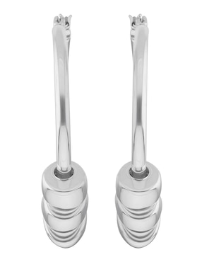 Arracadas Nine West Cyber Silver con acabado brillante