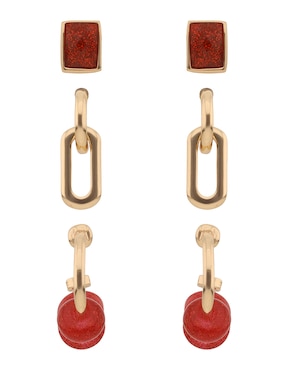 Set de aretes Nine West con acabado brillante