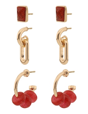 Set de aretes Nine West con acabado brillante