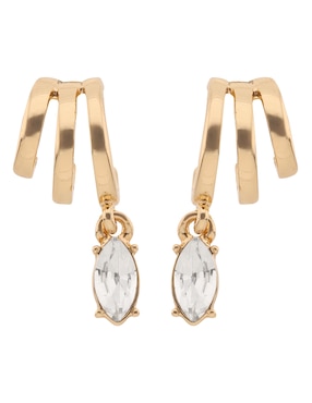 Aretes huggies Nine West Sticks and Stones con acabado brillante