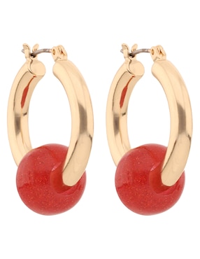 Aretes de aro Nine West Holiday Beads con acabado brillante