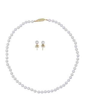Aretes y collar Arette Perla de mallorca perla