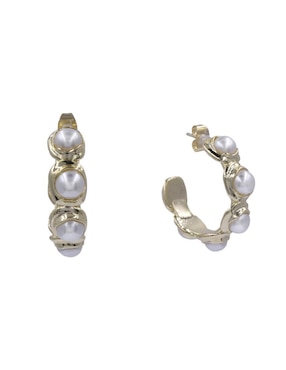 Arracadas Arette 14 k perla