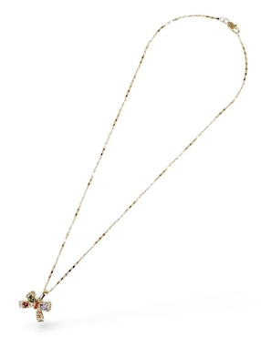 Aretes y collar de moño OG 18 K zirconia
