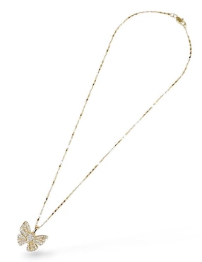 Aretes y collar de mariposa Og 18 K perla de cristal