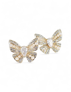 Aretes y collar de mariposa Og 18 K perla de cristal