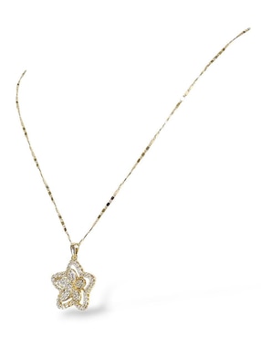 Aretes y collar de estrella Og 18 K zirconia