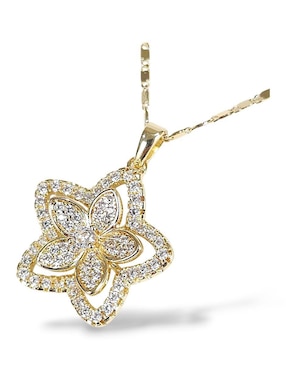 Aretes y collar de estrella Og 18 K zirconia
