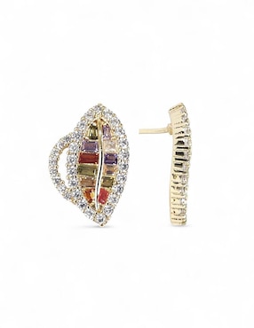 Aretes y collar OG 18 K zirconia