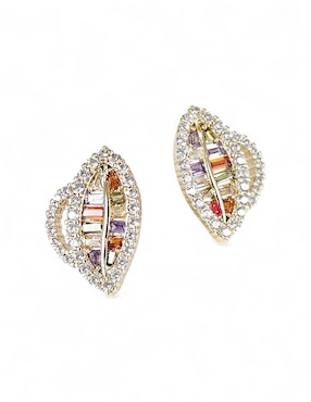 Aretes y collar OG 18 K zirconia
