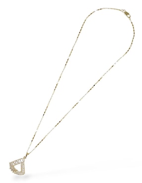 Aretes y collar triangular OG 18 K zirconia