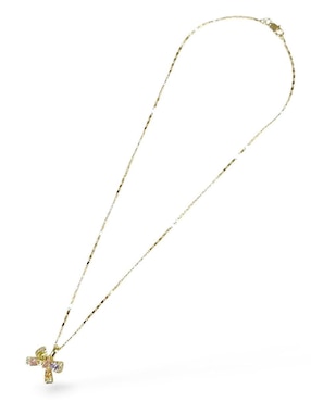 Aretes y collar de moño OG 18 K zirconia