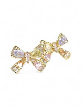 Aretes y collar de moño OG 18 K zirconia